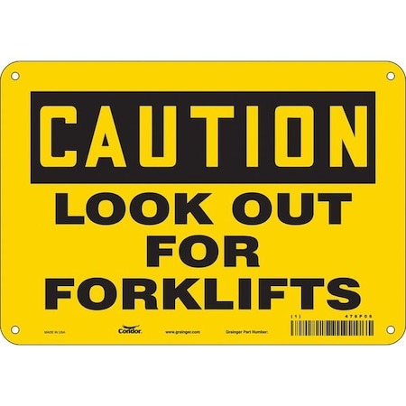 Condor Safety Sign, 7 in Height, 10 in Width, Polyethylene, Vertical Rectangle, English, 476P06 476P06