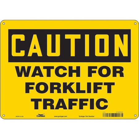 Condor Safety Sign, 10 in Height, 14 in Width, Aluminum, Horizontal Rectangle, English, 476P23 476P23
