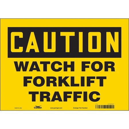 Condor Safety Sign, 10 in Height, 14 in Width, Vinyl, Horizontal Rectangle, English, 476P27 476P27