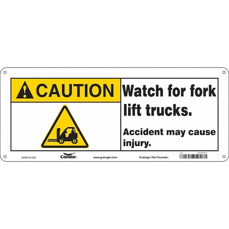 Condor Safety Sign, 7 in H, 17 in W, Aluminum, Vertical Rectangle, English, 476P28 476P28