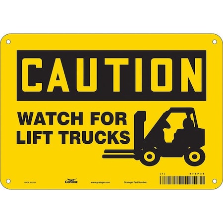 Condor Safety Sign, 7 in Height, 10 in Width, Aluminum, Vertical Rectangle, English, 476P38 476P38