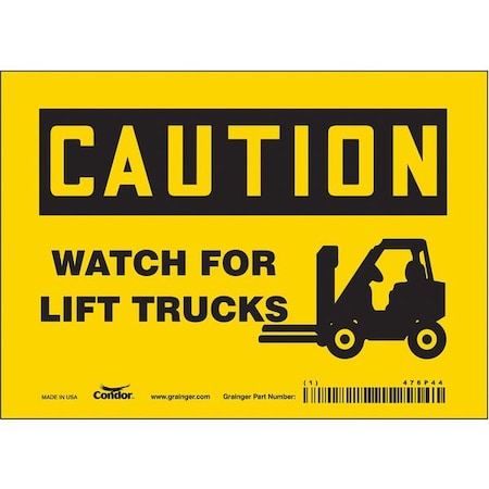 Condor Safety Sign, 5 in Height, 7 in Width, Vinyl, Horizontal Rectangle, English, 476P44 476P44