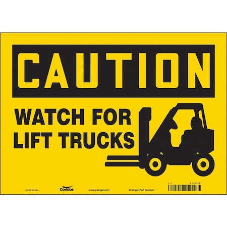 Condor Safety Sign, 10 in Height, 14 in Width, Vinyl, Horizontal Rectangle, English, 476P46 476P46