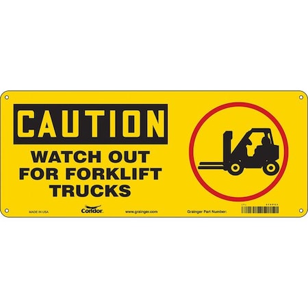 Condor Safety Sign, 7 in H, 17 in W, Aluminum, Vertical Rectangle, English, 476P62 476P62