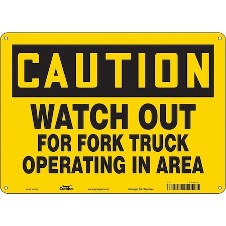 Condor Safety Sign, 10 in Height, 14 in Width, Aluminum, Horizontal Rectangle, English, 476P67 476P67