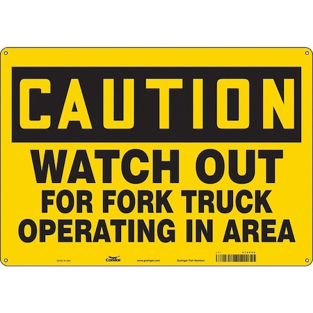Condor Safety Sign, 14 in H, 20 in W, Aluminum, Horizontal Rectangle, English, 476P68 476P68
