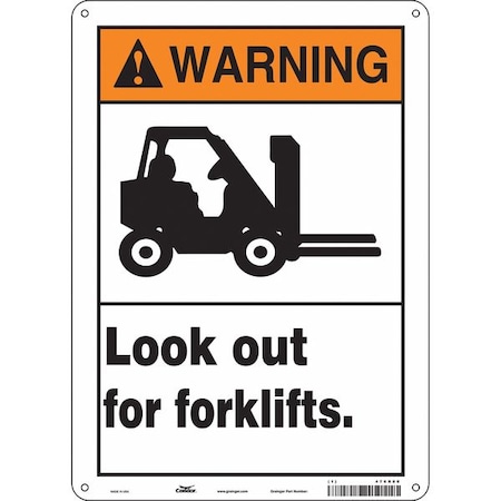 Condor Safety Sign, 14 in Height, 10 in Width, Aluminum, Vertical Rectangle, English, 476R80 476R80