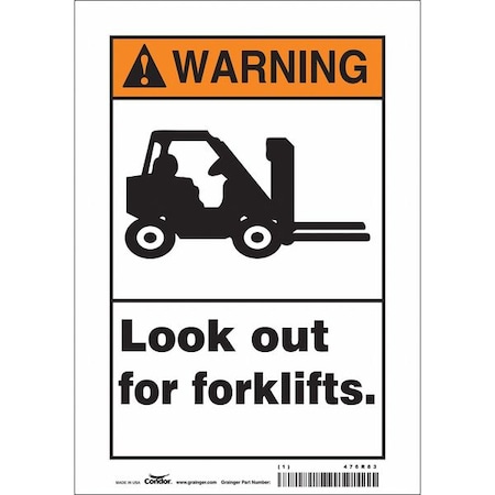 Condor Safety Sign, 10 in Height, 7 in Width, Vinyl, Horizontal Rectangle, English, 476R83 476R83