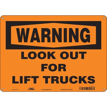 Condor Safety Sign, 10 in Height, 14 in Width, Aluminum, Horizontal Rectangle, English, 476R86 476R86