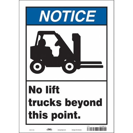 Condor Safety Sign, 14 in Height, 10 in Width, Vinyl, Vertical Rectangle, English, 476R71 476R71