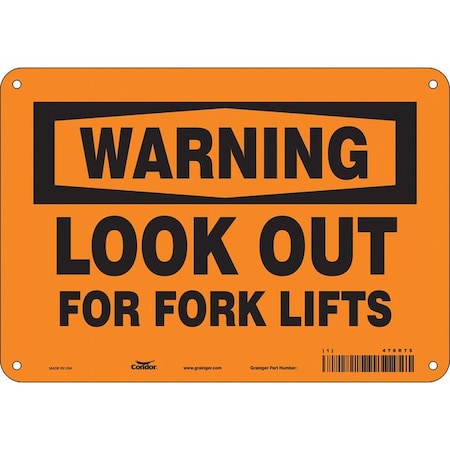 Condor Safety Sign, 7 in Height, 10 in Width, Polyethylene, Vertical Rectangle, English, 476R75 476R75