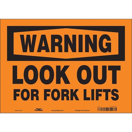 Condor Safety Sign, 10 in Height, 14 in Width, Vinyl, Horizontal Rectangle, English, 476R78 476R78