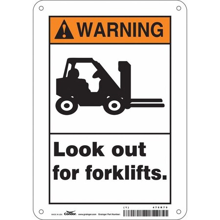 Condor Safety Sign, 10 in Height, 7 in Width, Aluminum, Horizontal Rectangle, English, 476R79 476R79