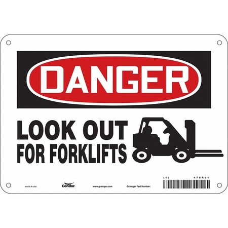 Condor Safety Sign, 7 in Height, 10 in Width, Aluminum, Vertical Rectangle, English, 476R01 476R01