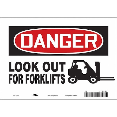 Condor Safety Sign, 7 in Height, 10 in Width, Vinyl, Vertical Rectangle, English, 476R05 476R05
