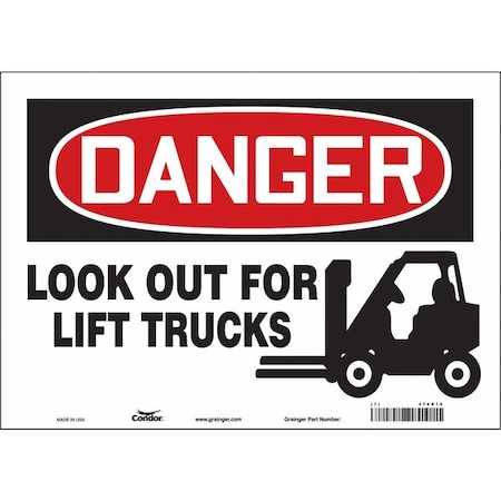Condor Safety Sign, 10 in Height, 14 in Width, Vinyl, Horizontal Rectangle, English, 476R18 476R18