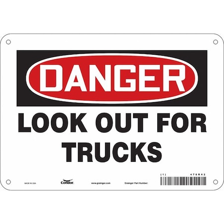 Condor Safety Sign, 7 in Height, 10 in Width, Polyethylene, Vertical Rectangle, English, 476R42 476R42