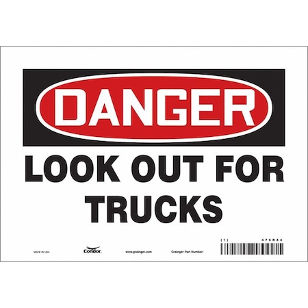 Condor Safety Sign, 7 in Height, 10 in Width, Vinyl, Vertical Rectangle, English, 476R44 476R44