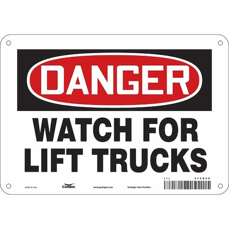 Condor Safety Sign, 7 in Height, 10 in Width, Aluminum, Vertical Rectangle, English, 476R46 476R46