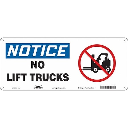 Condor Safety Sign, 7 in H, 17 in W, Aluminum, Vertical Rectangle, English, 476R58 476R58