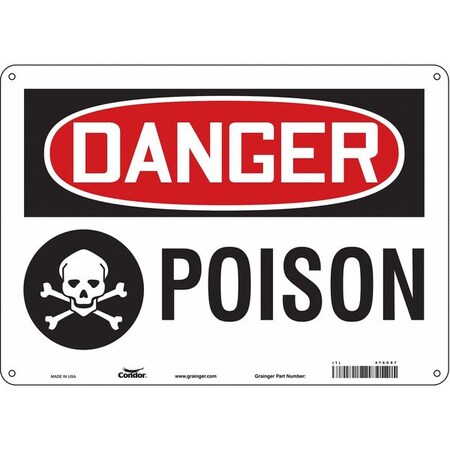 Condor Safety Sign, 10 in Height, 14 in Width, Aluminum, Horizontal Rectangle, English, 476C87 476C87