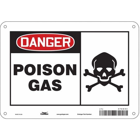 Condor Chemical Sign, 7 in H, 10 in W, Vertical Rectangle, English, 476C94 476C94