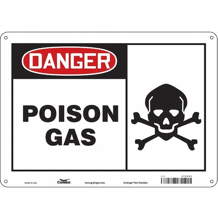 Condor Safety Sign, 10 in Height, 14 in Width, Polyethylene, Horizontal Rectangle, English, 476C97 476C97