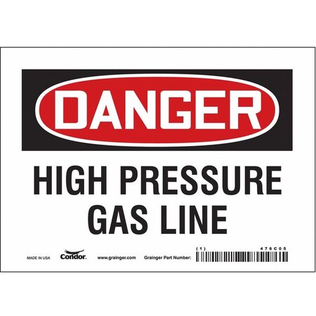 Condor Safety Sign, 5 in Height, 7 in Width, Vinyl, Horizontal Rectangle, English, 476C05 476C05