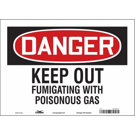 Condor Safety Sign, 10 in Height, 14 in Width, Vinyl, Horizontal Rectangle, English, 476C51 476C51