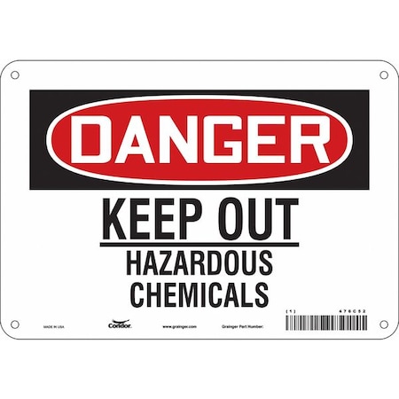 Condor Safety Sign, 7 in Height, 10 in Width, Aluminum, Vertical Rectangle, English, 476C52 476C52