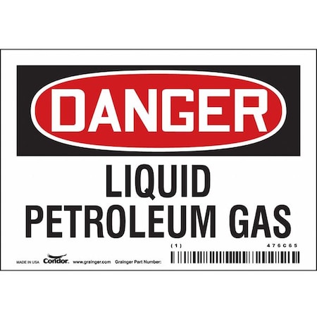 Condor Safety Sign, 3 1/2 in Height, 5 in Width, Vinyl, Horizontal Rectangle, English, 476C65 476C65