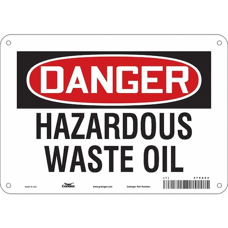 Condor Safety Sign, 7 in Height, 10 in Width, Polyethylene, Vertical Rectangle, English, 476A84 476A84