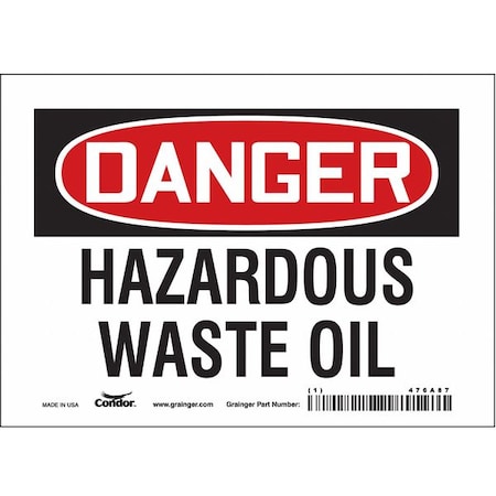 Condor Chemical Sign, 5 in H, 7 in W, Vinyl, Horizontal Rectangle, English, 476A87 476A87