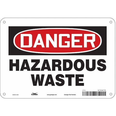 Condor Chemical Sign, 7 in H, 10 in W, Polyethylene, Vertical Rectangle, English, 476A76 476A76