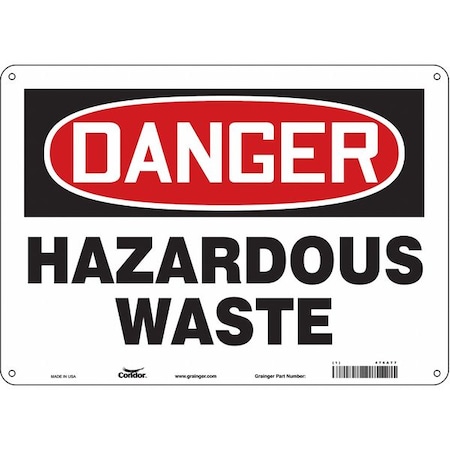 Condor Safety Sign, 10 in Height, 14 in Width, Polyethylene, Horizontal Rectangle, English, 476A77 476A77