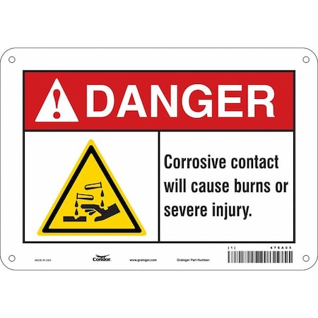 Condor Safety Sign, 7 in Height, 10 in Width, Polyethylene, Vertical Rectangle, English, 476A05 476A05