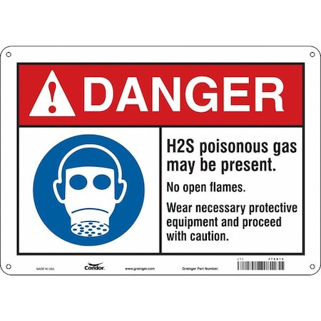 Condor Safety Sign, 10 in Height, 14 in Width, Aluminum, Horizontal Rectangle, English, 476A16 476A16