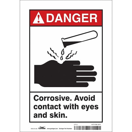 Condor Safety Sign, 10 in Height, 7 in Width, Vinyl, Horizontal Rectangle, English, 476A26 476A26