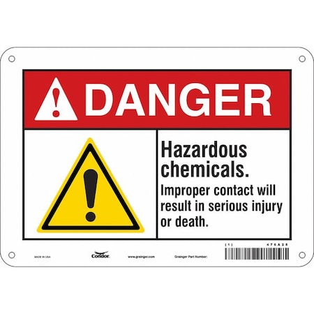 Condor Chemical Sign, 7 in H, 10 in W, Vertical Rectangle, English, 476A28 476A28