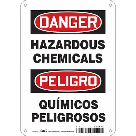 Condor Chemical Sign, 10 in H, 7 in W, Horizontal Rectangle, English, Spanish, 476A36 476A36