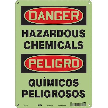 Condor Safety Sign, 14 in Height, 10 in Width, Polyethylene, Vertical Rectangle, English, Spanish, 476A43 476A43