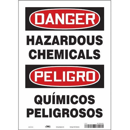 Condor Chemical Sign, 14 in H, 10 in W, Vinyl, Vertical Rectangle, English, Spanish, 476A48 476A48