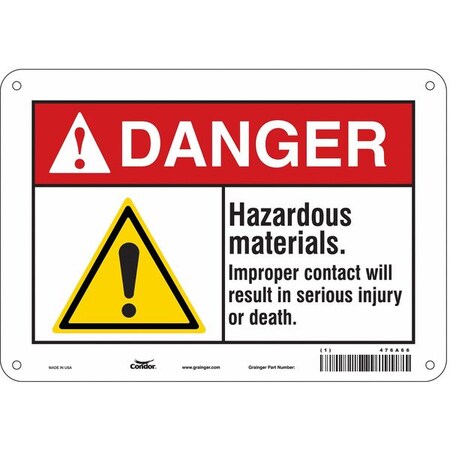 Condor Safety Sign, 7 in Height, 10 in Width, Aluminum, Vertical Rectangle, English, 476A66 476A66