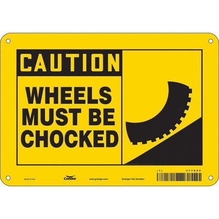 Condor Safety Sign, 7 in Height, 10 in Width, Polyethylene, Vertical Rectangle, English, 477D80 477D80