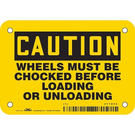 Condor Safety Sign, 3 1/2 in Height, 5 in Width, Vinyl, Horizontal Rectangle, English, 477D90 477D90