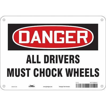 Condor Safety Sign, 7 in Height, 10 in Width, Aluminum, Vertical Rectangle, English, 477D94 477D94