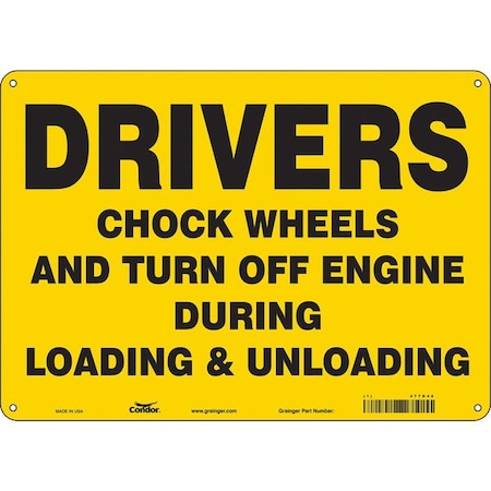 Condor Safety Sign, 10 in Height, 14 in Width, Aluminum, Horizontal Rectangle, English, 477D48 477D48
