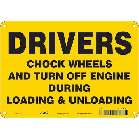 Condor Safety Sign, 7 in Height, 10 in Width, Vinyl, Vertical Rectangle, English, 477D51 477D51