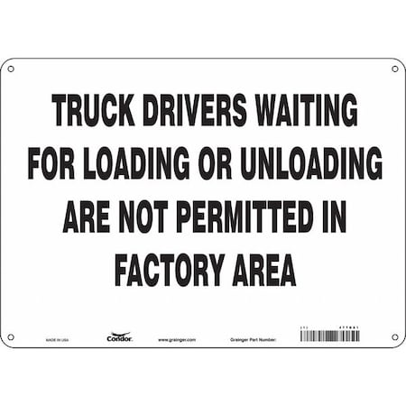 Condor Safety Sign, 10 in Height, 14 in Width, Aluminum, Horizontal Rectangle, English, 477D61 477D61