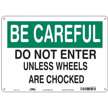 Condor Safety Sign, 10 in Height, 14 in Width, Polyethylene, Horizontal Rectangle, English, 477F76 477F76
